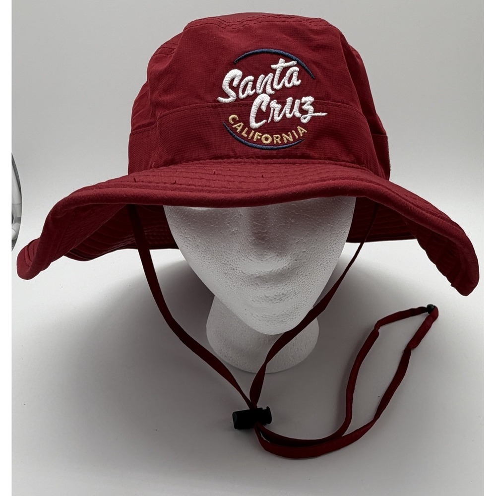 Santa Cruz California Fishing Hat Boonie Bucket Hat By The Game Red One Size
